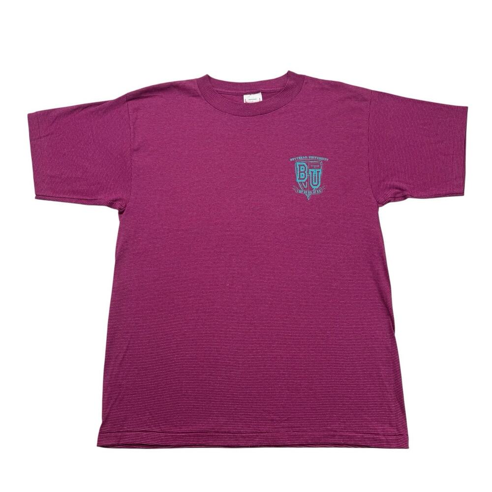Vintage Butthead University Shirt Mens Large L Purple Striped Cool Togs